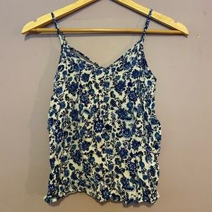 H&M Women’s S Blue Floral Tank Top